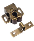 Heavy Duty Double Roller Door Catch Set For Sliding Doors And Closets With Magnetic Suction Stoppers, bronze finish