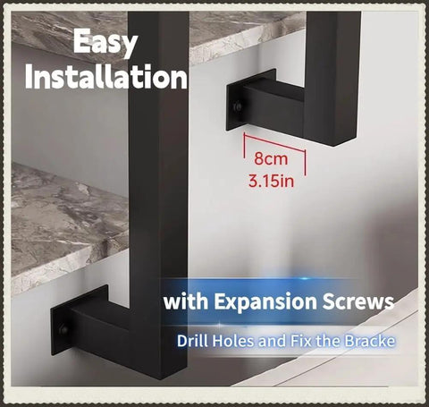 Hella Solid Square Metal Stair Spindles With Complete Side Mount Kit And Heavy Duty Screws For Deck Patio Fence Walkway Steps No Sweat Home Improvement 25 Pack 45 Inch Height showing easy installation with expansion screws.
