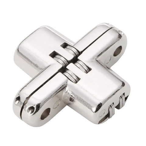 Hidden Folding Door Hinge With Nickel Plated Zinc Alloy Finish, Invisible Style Connector For Interior Doors, Low Profile Mount