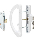Budget Friendly Sliding Glass Door Handle Set With Mortise Lock And Key Cylinder For Replacement Fits 3-15/16 Inch Screw Hole Spacing
