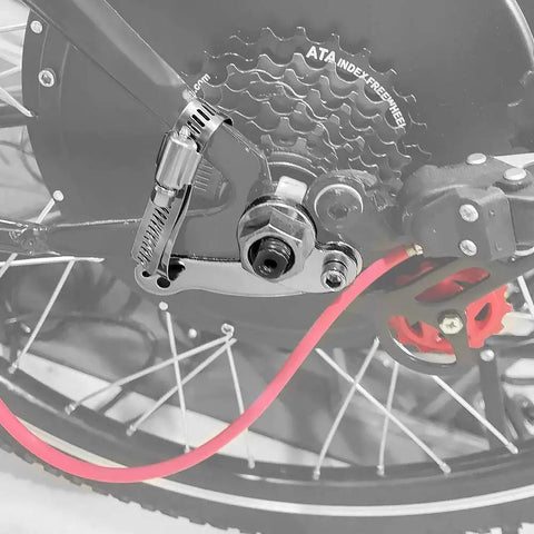 M16 Torque Arm For Front Or Rear Hub Motors Up To 5000W Heavy Duty Mount Bracket For Electric Bikes Galvanized Iron Construction With Hose Clamp Ensures Rock Solid Security And Safe Smooth Rides on rear hub motor