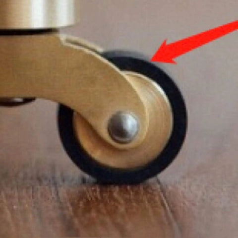 Close-up of Heavy Duty 3 Inch Rubber Swivel Caster Wheels with Universal M12 Stem Plate, designed for smooth rolling on floors.