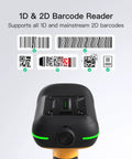 Rugged Wireless 2D Barcode Scanner Workhorse With Smart Charging Stand IP67 Waterproof And Dustproof 2600mAh Battery close-up