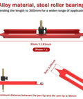 Dead On Aluminum Contour Gauge And Profile Scribe Tool With Snap Fit Pencil Holder For Bullseye Tracking Woodworking Corners Tile Layout And Regular Carpenter Projects showing 300mm red alloy tool with steel roller.