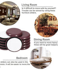 Heavy Duty Stick Furniture Sliders And Glides make carpet and hardwood floors glide smooth as butter with Scratch Resistant coffee colored pads.