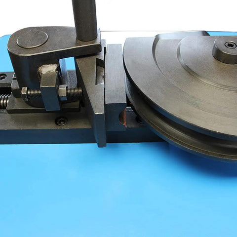 Close-up of Hardcore Programmable Electric Tube Bender With Smart Plc Auto Manual Toggle 2Hp 220Volt Motor showing bending mechanism.