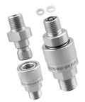 Heavy Duty Hydraulic Quick Disconnect Coupler Female Thread Pipe Fitting Stainless Steel No Leaks Guaranteed Fast Install Plug And Play Style Built Plunger Keeps Debris Out For Smooth Operation And Low Maintenance On Your Industrial Rig, M16*1.5