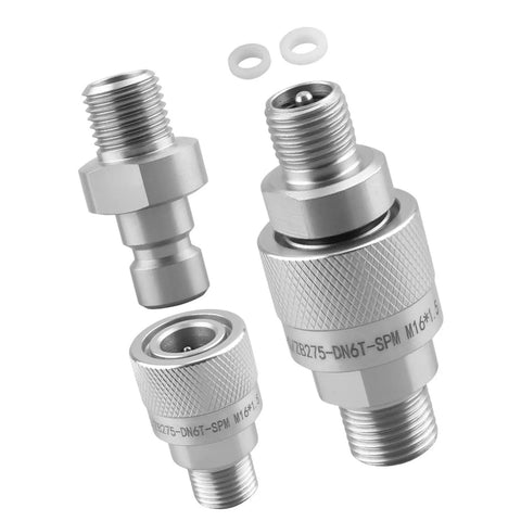Heavy Duty Hydraulic Quick Disconnect Coupler Female Thread Pipe Fitting Stainless Steel No Leaks Guaranteed Fast Install Plug And Play Style Built Plunger Keeps Debris Out For Smooth Operation And Low Maintenance On Your Industrial Rig, M16*1.5