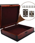Small Stainless Steel Hinges Set For Cabinets And Wooden Boxes 30 pcs with 180 degree rotation and screws, shown with open box.