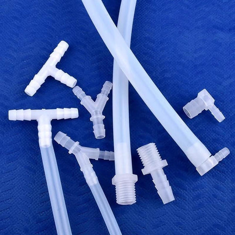 JoyTube 1/8-inch plastic hose barb fittings set (12-pack) including T connectors, elbows and adapters