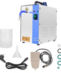 Dead Simple 110V Jewelry Steam Cleaner With 2 Liter Tank and 1300 Watt Pump, accessories included, silver metal body, efficient design.