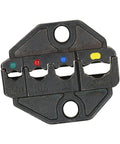 Heavy Duty Replacement Jaws For Crimping Pliers High Carbon Steel Interchangeable Die for electrical terminals, with color-coded measurement markings.