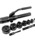 Heavy Duty Hydraulic Punch Tool Kit With 6 Die Holes Half Inch To Two Inch Metal Sheet Punch Portable Box Case 66KN Power
