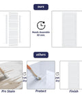 Comparison of door assembly and finishing for Double 30 By 84 Inch White Barn Door With 10 Ft Sliding Hardware Kit Included, PVC surface showing assembly time and finish coating stages.