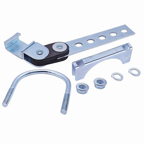 Get These Super Heavy Duty 3 Inch Swivel Exhaust Hangers With Reinforced Saddle U-Bolt Clamps To Securely Mount Your Muffler On Any Universal Tailpipe Setup Without Messy Mods. 3-inch steel exhaust hanger kit with U-bolt and hardware
