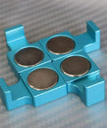 Four Pack Upgraded Beefy Magnetic Parallel Keepers in blue aluminum for Vise Jaws and CNC Milling Machinist Tools