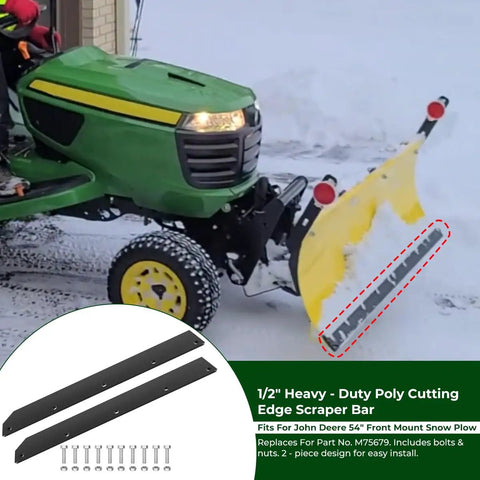 Half Inch Poly Cutting Edge Scraper Bar Replacement For 54 Inch John Deere Front Mount Snow Plow Blade M75679 in use