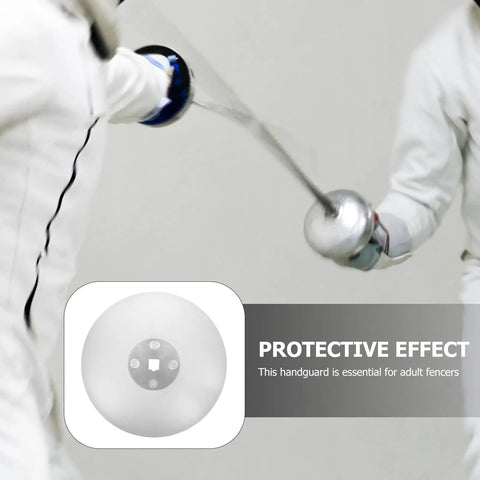 Fencing match featuring Stainless Steel Fencing Hand Guard And Practice Protector For Adults Pro Grade Durable Injury Resistant Shield