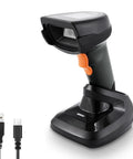 2D Wireless Barcode Scanner With 1.8 Inch Display, Rechargeable Handheld Reader, Plug And Play, Built In Base With 2.4G Dongle