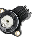 GM Genuine Parts 84377721 Transfer Case Actuator Position Sensor for 2WD and 4WD, black casing, three mounting points, top view.