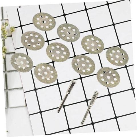 Ten Piece Diamond Cutting Discs Set For Rotary Tools, ultrathin blades and rods for gemstone glass metal ceramic porcelain tile cutter.