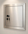 Heavy Duty Stainless Steel Drywall Access Door 28 X 28 Inch for Ceilings or Walls with rotary latch and key.