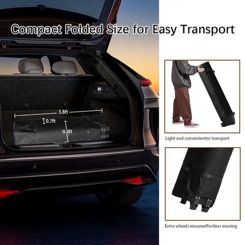 10x10 Pop Up Canopy With Sidewalls Quick Setup Portable Sun Shade Beach Tent Gazebo Heavy Duty in car trunk