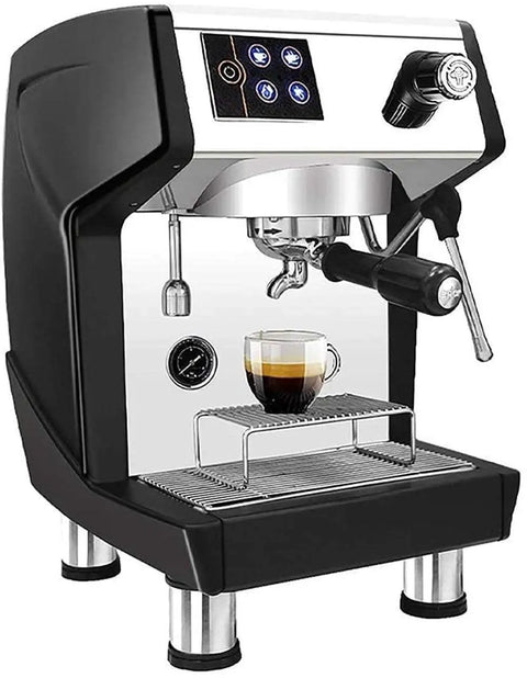 Portable Espresso Maker For Ground Coffee On The Go With Dense Milk Foam And Manual Operation, shown with espresso cup