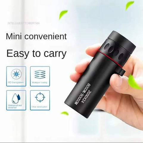 8X Magnification Monocular Telescope For Hiking Bird Watching Stargazing And Outdoor Adventures Ultra Portable One Tube Design Delivers Crisp Clarity With Multi Coated Optics Lightweight Pocket Scope For Real Outdoor Explorers, hand-held black monocular