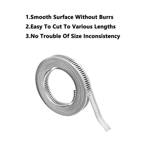 Worm-gear hose clamp coil, 304 stainless steel, adjustable long pipe clamp