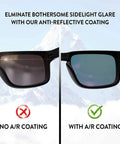 Fire Orange Polarized PRO Plus Replacement Lenses For Electric Stacker Sunglasses showing glare reduction with anti-reflective coating.