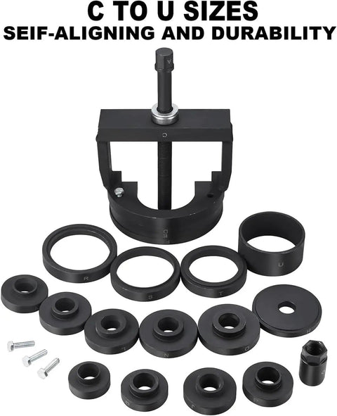 Master Wheel Bearing Removal Tool Set For Quick Hub And Bearing Replacement No Brainer For DIYers Fits Most Vehicles C To U Size