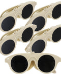 Five Piece Welding Goggles Boasting Flex Adjustability To Block Blinding Flash During Industrial Cutting While Nestling Into A Super Comfy Fit Sure To Guard Your Eyes Through Heavy Fabrication Grind And Fast Paced Shop Runs, beige plastic frames with dark lenses.