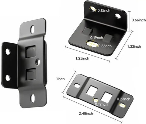 Heavy Duty L Shape Furniture Brackets Set For Cabinets Shelves Bookcases And Wardrobes Quick Fitting Corner Braces In White Steel Construction Built To Last No Fuss Easy Install 8 Pack, shown with dimensions in sleek design.
