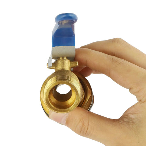 Brass Hose Bib Outdoor Faucet With Three Quarters Inch NPT Inlet And Three Quarters Inch GHT Outlet, Heavy Duty Water Spigot With Long Handle For Easy On Off And Durable Yard Watering, brass close-up