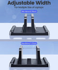 Desk Friendly Vertical Laptop Stand Dock 3 In 1 Holder For Laptop And Phone Or Tablet, Adjustable Width For Laptops 0.55 To 1.69 Inch