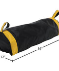 Hardcore Heavy Duty Vinyl Dock Seal Draft Blocker 36 Inch Wide Black with yellow handle for easy carrying and winter insulation.