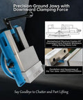 Hardcore Shop Beast 8 Inch Milling Vise With 7.9 Inch Jaw Width And 360 Degree Swivel Base Heavy Duty Cast Iron CNC bench clamp with precision-ground jaws.