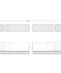 Technical diagram of 34 Piece 3/8 Inch Drive Deep 12 Point Impact Socket Set On Rails dimensions