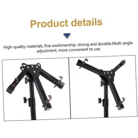 Adjustable 12 Inch Snare Drum Practice Rack And Folding Tripod Stand With Heavy Duty Alloy Build For Slick Percussion Mounts, multi-angle adjustment.