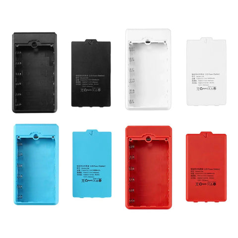 Rugged Six Slot Battery Enclosure With Real Time Digital Display For Portable Road Trips And Campouts Plug And Play Usb Charger Case in various colors