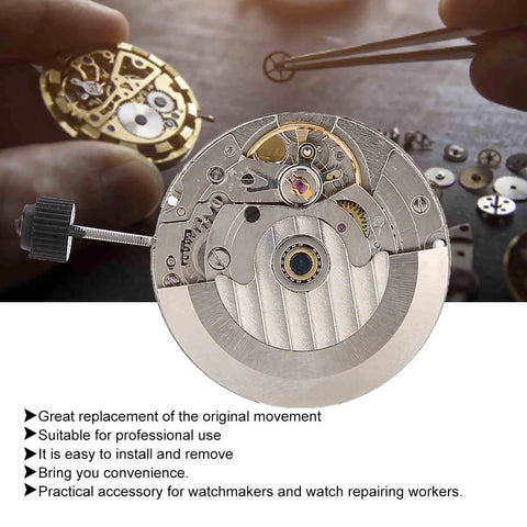 Automatic Mechanical Watch Movement 2824 With Date Display Replacement Movement For Wristwatch Repair, metal detail view.