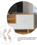 European Style Vintage Cabinet Pull Handles Set, Ivory White Zinc Alloy Drawer And Wardrobe Door Pulls, 2 Pieces on modern cabinet