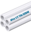 Four Pcs One Half Inch PVC Pipe Sixteen Inch Long SCH40 White For Home DIY Projects Garden Greenhouse Farm And Workshop Furniture