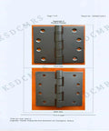 Top Shelf 4 Inch Matte Black Heavy Duty Stainless Steel Door Hinges With Non Removable Pin For Rock Solid Outswing Security And Smooth Whisper Quiet Operation 2 Pack front and back view on white background.