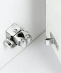 Close-up of installed 7 Pack Double Roller Cabinet Door Latch Screws Included Stainless Steel Cabinet Latches And Catches Hardware