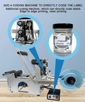 No Sweat Semi Auto Round Bottle Labeler With Inline Date Coder For Plastic Jars Cosmetic Tubs And Glass Jug Shakers showing parts and ink jar.