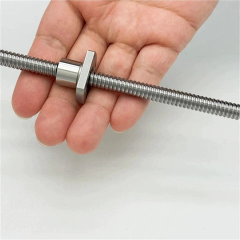 Miniature Ball Screw SFK0801 8mm Diameter 10mm Lead With SFK Ball Nut for 3D Printers shown in hand
