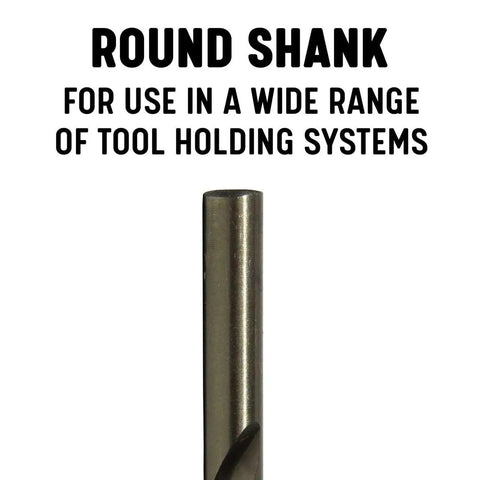 Cobalt Aircraft Extension Drill Bit 9/32 Inch By 6 Inch Pack Of 12 With Beefy 135 Degree Split Point Round Shank Detail