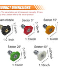 Five car wash nozzles for High Pressure Car Wash Gun With 4350 PSI Max Quick Connect One Quarter Inch Outlet And Five Nozzles
